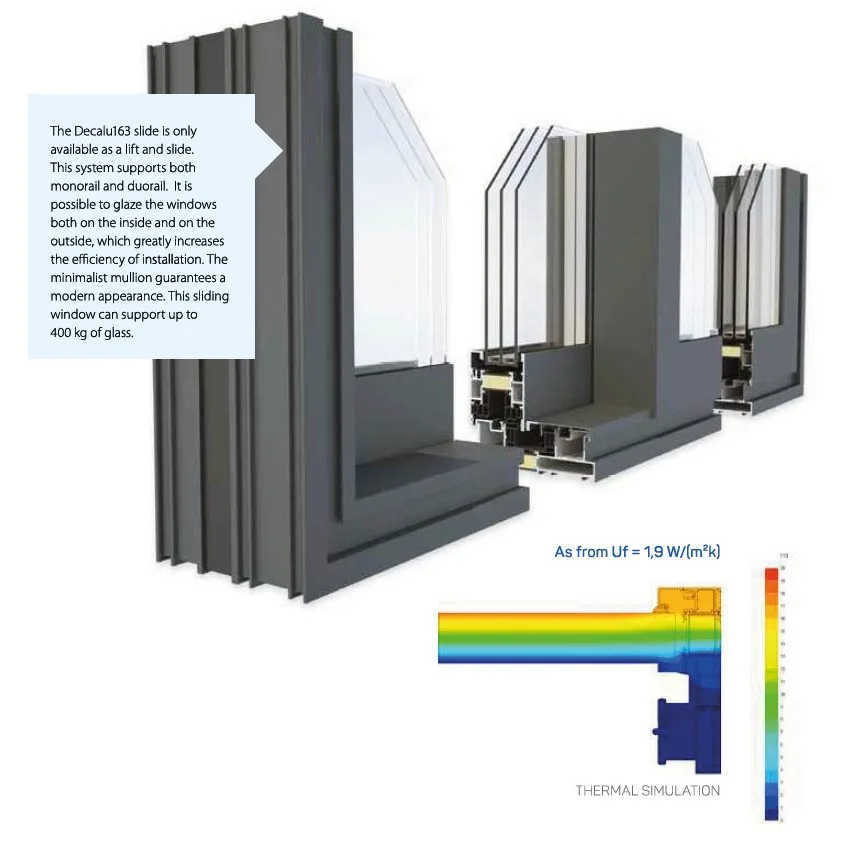 DECULA166 aluminium sliding patio doors with large glass panels